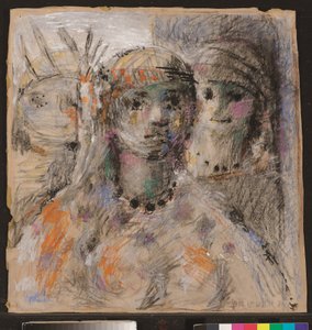 Las indias, ca 1947 (kol och pastell på kartong) av Armando Reverón