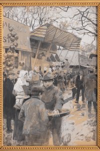At the Market (blandteknik på papper)