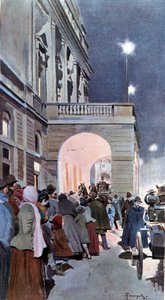 De nyfikna framför Teatro alla Scala