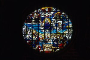 The Assumption of the Virgin (målat glas) av Arnao de Flandres