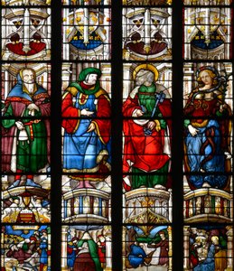 Noe, Ezechiel, Sankt Peter, Erythreens sibylla - Målat glas i kapellet i Marias heliga hjärta, av Arnaud de Moles (1470-1520) färdigställd 1513 - Cathedrale Sainte Marie d