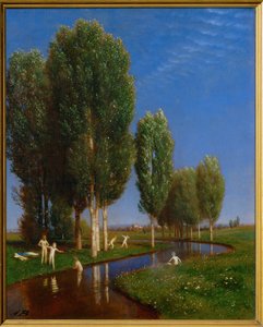 Ein Sommertag - En sommardag ... (målning på trä) av Arnold Böcklin