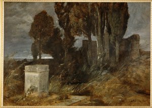 Heiligtum des Herakles - Herkules helgedom ... (målning på duk) av Arnold Böcklin