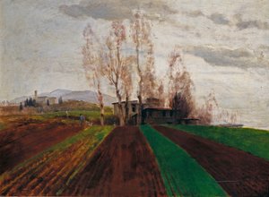 Åkermarker i tidig vår (ofullbordat) av Arnold Böcklin