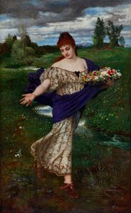 Flora, som strör ut blommor av Arnold Böcklin