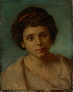 Ungdomshuvud – Enligt herr Hanfstaengl och dr Röthel är tillskrivningen felaktig, okänd (München), 1800-talet. av Arnold Böcklin
