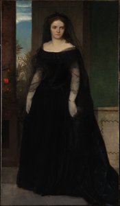 Porträtt av skådespelerskan Fanny Janauschek av Arnold Böcklin
