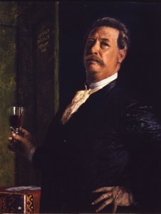 Självporträtt med vinglaset av Arnold Böcklin