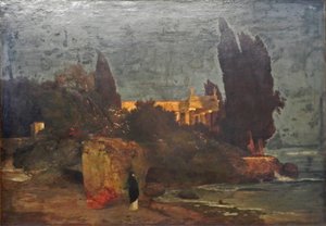 Villa vid havet, version I av Arnold Böcklin