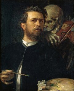 Självporträtt med Death Playing the Fiddle, 1872