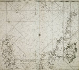 Ett sjökort över Brasilien inbundet i Jacob Coloms "Atlas of werelts-water-deel en des selfs zee-custen av Arnold Colom