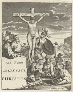 Kristus på korset Titelsida för: A. Bynaeus, Kristus korsfäst, 1725 av Arnold Houbraken