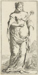 Personifiering av blygsamhet Moral (titel på objekt) Fyrtioen stycken, olika Sinne Beelden (serietitel) av Arnold Houbraken