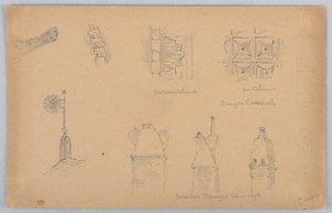 Arkitektoniska detaljer på Bourges av Arnold William Brunner