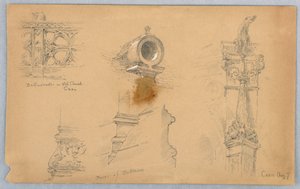 Arkitektoniska skisser i Caen av Arnold William Brunner