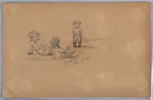 Skiss av tre barn av Arnold William Brunner