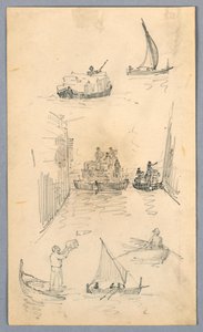 Skisser av båtar av Arnold William Brunner