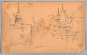 Två scener vid Mont St. Michel och Vitré av Arnold William Brunner