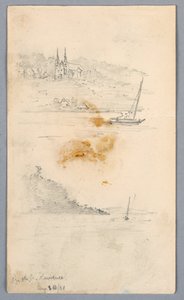Två skisser av segelbåtar vid St. Lawrence av Arnold William Brunner