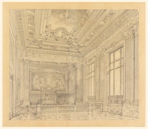Utsikt över Court Room, Federal Building, Cleveland, OH av Arnold William Brunner