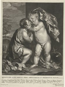 Kristusbarnet och Johannes Döparen av Arnold de Jode