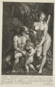 Merkurius och Venus lär ut Amor av Arnold de Jode