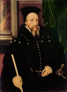Porträtt av William Cecil, 1:e baron Burghley (1520-98) Lord High Treasurer