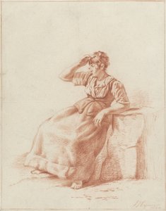 Sittande bondflicka av Arnoldus Johannes Eymer