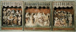 Altartavla, från Kalkar, Nedre Rhen, c.1483 (polykromt trä) av Arnt von Zwolle