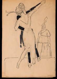 Dancers (blandteknik på kartong)