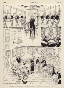 Konsthögskolans rum; konstkommissionen; en konstutställning på Mars (litho) av Arpad Schmidhammer