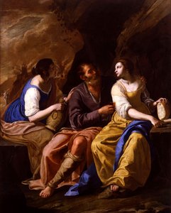 Italienska:  Lot e le sue figlie Lot och hans döttrar av Artemisia Gentileschi