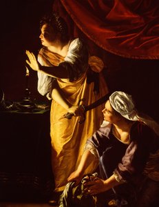 Judith och hennes tjänarinna med Holofernes huvud av Artemisia Gentileschi