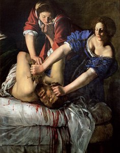 Judith och Holofernes (panel) av Artemisia Gentileschi