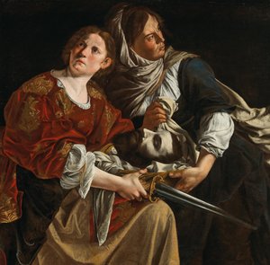 Judith med huvudet av Holofernes och en tjänare. av Artemisia Gentileschi