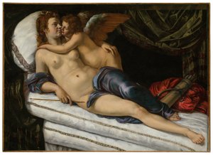 Venus och Amor av Artemisia Gentileschi