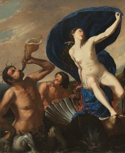 The Triumph of Galatea (olja på duk) av Artemisia and associate Gentileschi