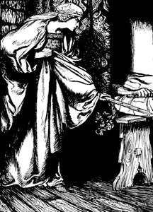 Morgan le Fay stjäl Arthurs svärd
