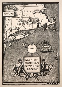 Karta över södra New England av Arthur Allen Lewis
