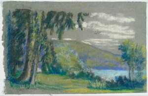 landskap från A.B. Davies bok, upplaga 3, 50 av Arthur Bowen Davies