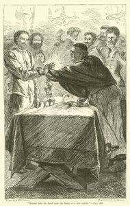 Bonner höll sin hand över lågan från ett vaxljus av Arthur Boyd Houghton
