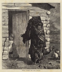 Indisk kvinna och sjuk Papoose av Arthur Boyd Houghton