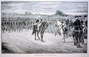 Lord Cornwallis kapitulerar till George Washington i Yorktown
