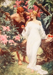 The Apples of Youth (färg litho) av Arthur C. (after) Michael
