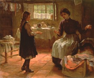 Domestic Lesson, c.1890 (olja på duk)
