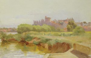 Utsikt över Windsor Castle (olja ombord)