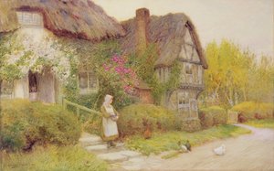 Mata kycklingarna av Arthur Claude Strachan