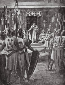 Henrik III och baronerna (litografi)