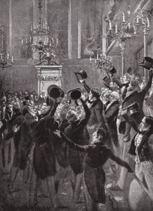 Genomförandet av den andra behandlingen av det första reformförslaget (litografi)