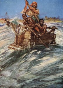 Andrew Battell korsar baren vid munnen av Mbengo av Arthur David McCormick